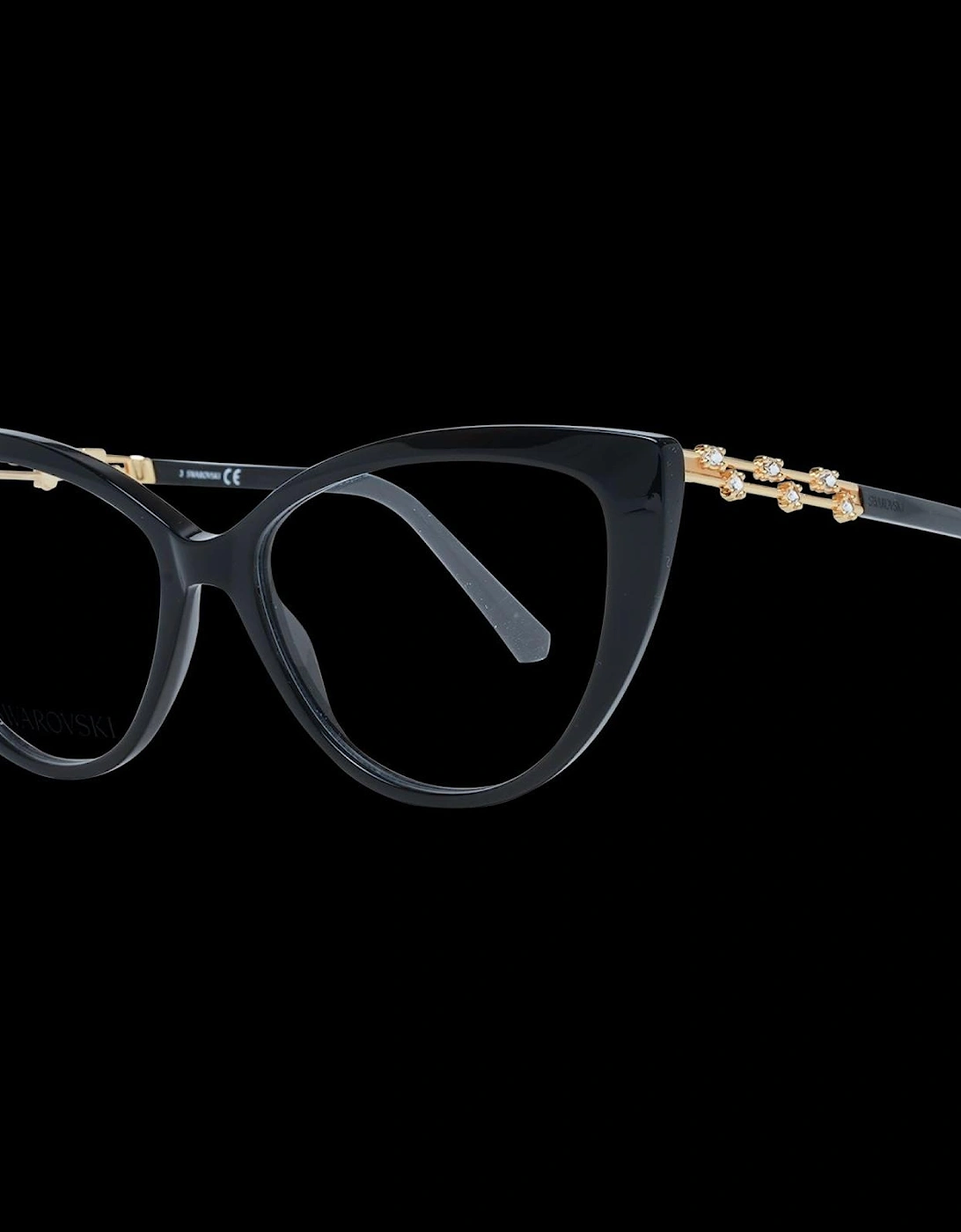 Black Acetate Cat Eye Glasses Demo Lenses Women Frames, 4 of 3