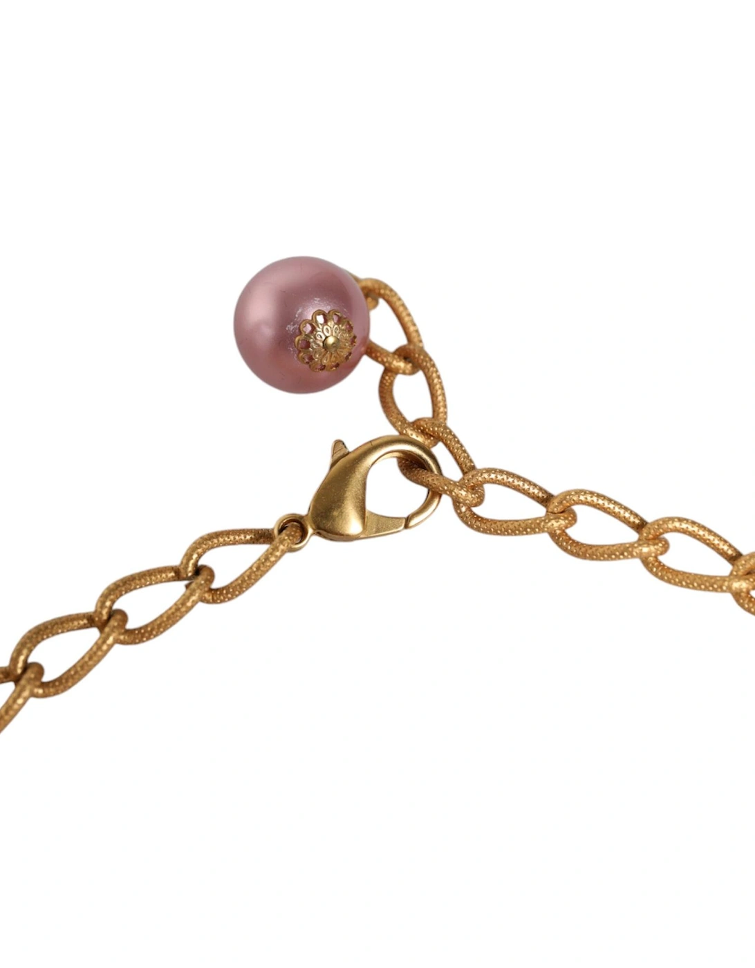 Statement Charm Necklace with Crystal Accents Women - Gold And Pink