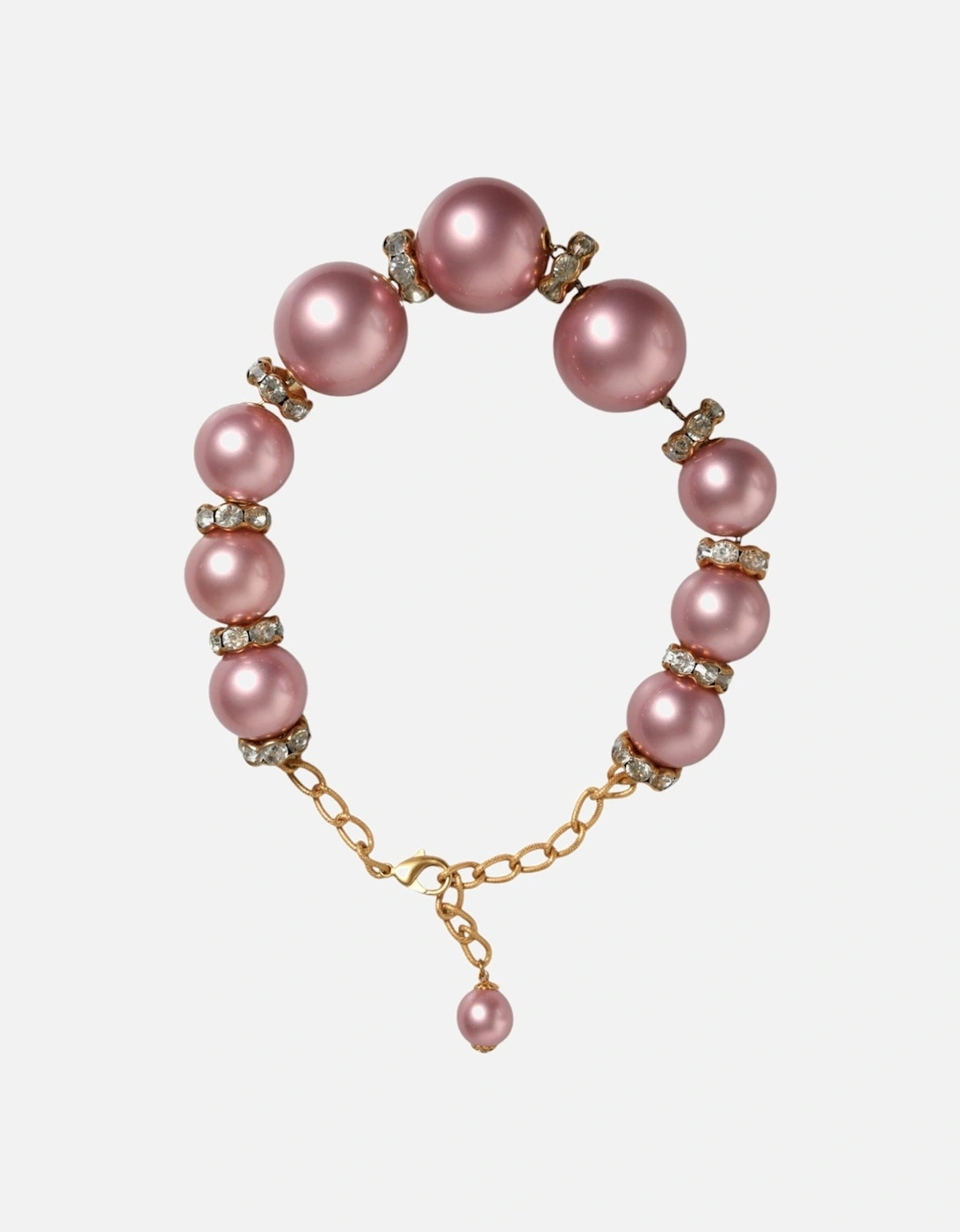 Statement Charm Necklace with Crystal Accents Women - Gold And Pink