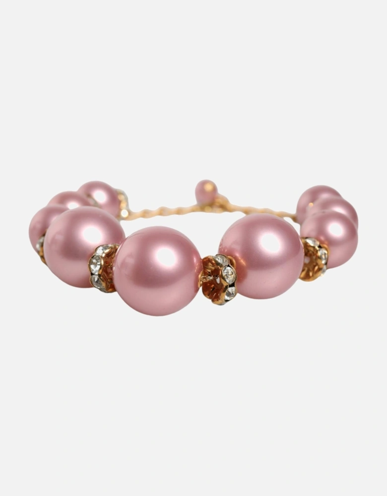 Statement Charm Necklace with Crystal Accents Women - Gold And Pink