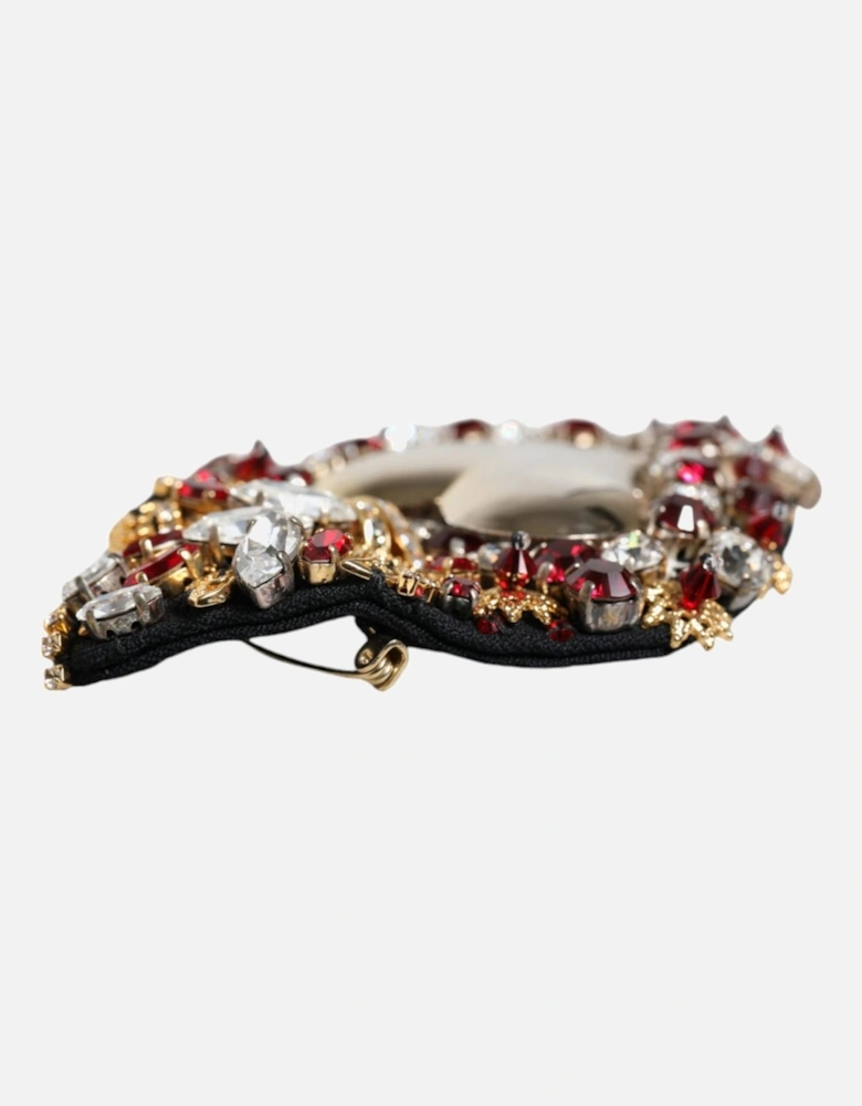 Sacred Heart Crystal Embellished Pin Brooch Women - Multicolor