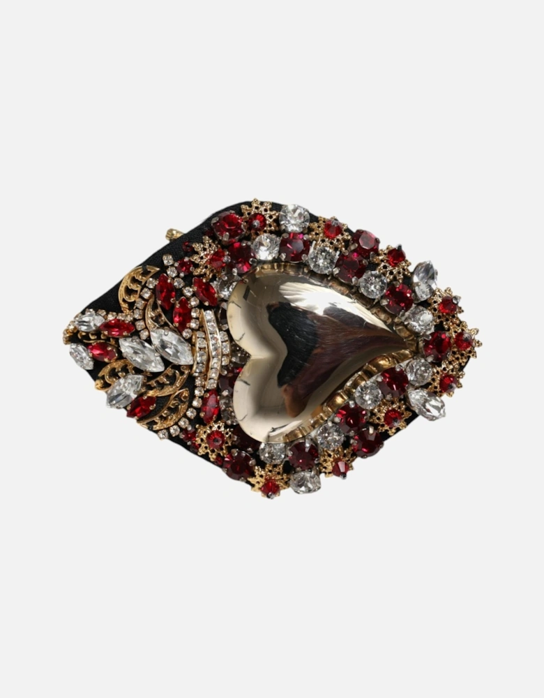 Sacred Heart Crystal Embellished Pin Brooch Women - Multicolor
