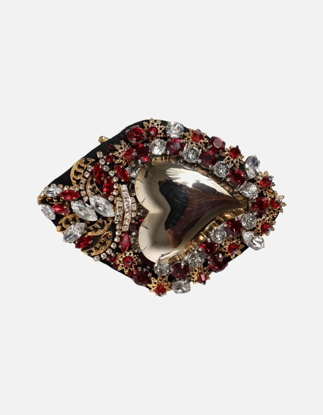 Sacred Heart Crystal Embellished Pin Brooch Women - Multicolor