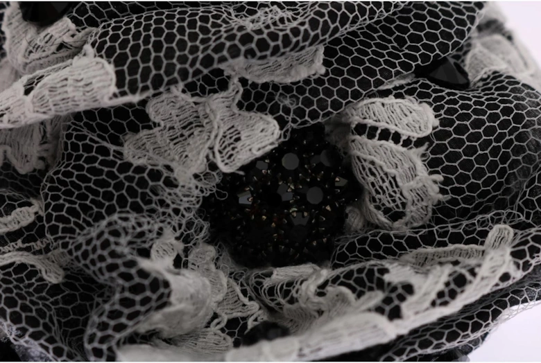 Rose Hair Clip Black and White Lace Women - Blackwhite Hair