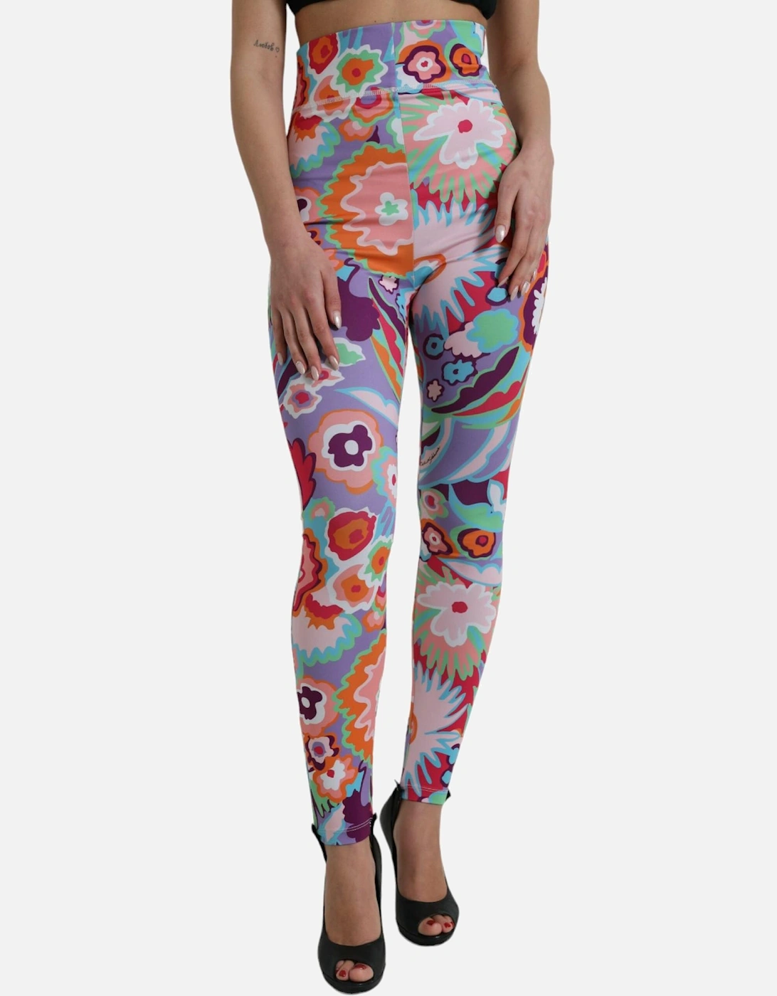 Floral Print High Rise Leggings Pants Women - Multicolor Jeans, 7 of 6