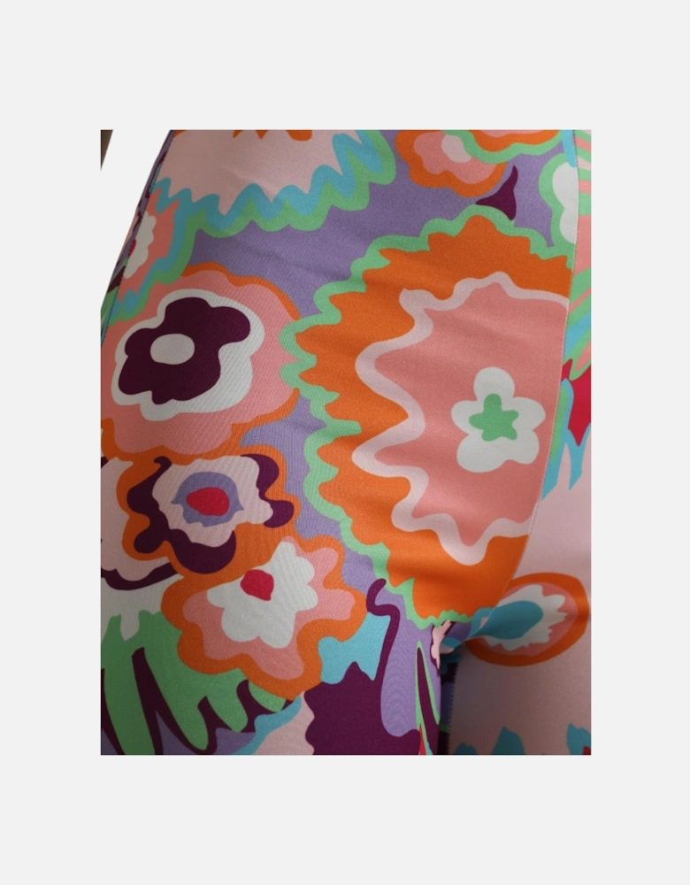 Floral Print High Rise Leggings Pants Women - Multicolor Jeans