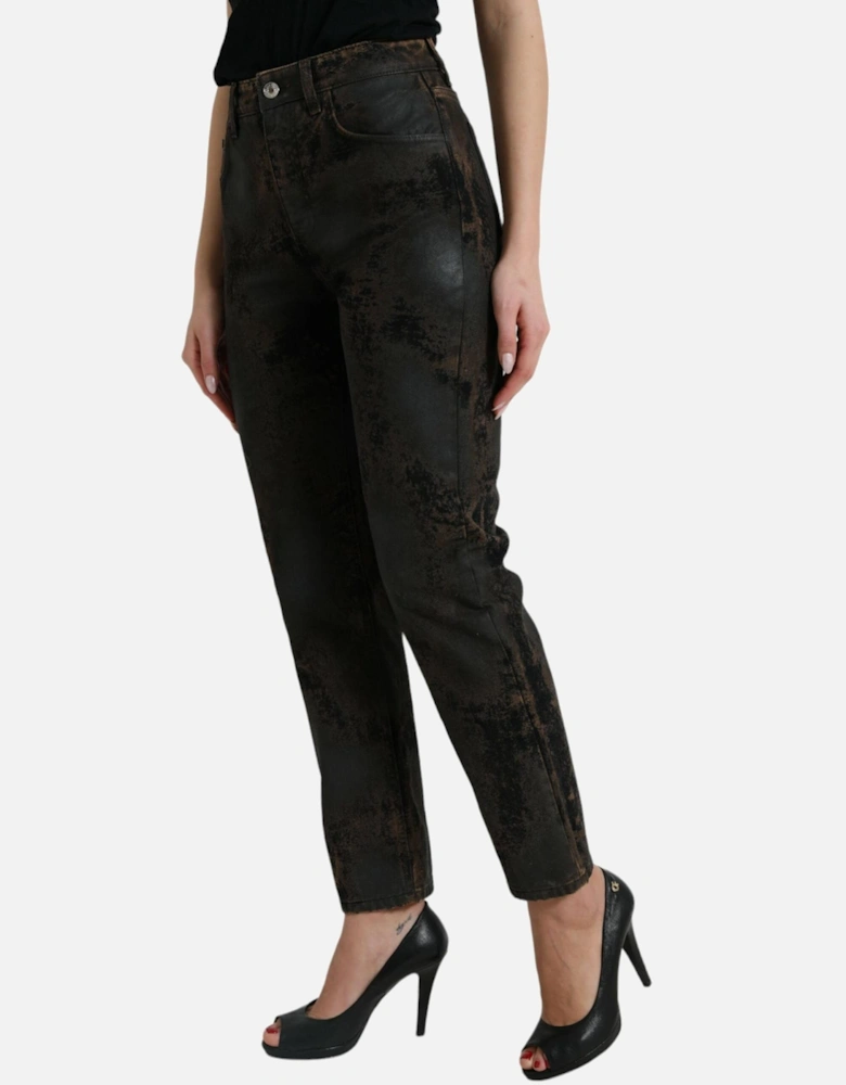 Mid Waist Denim Jeans with Zipper Closure and Logo Details. Women -