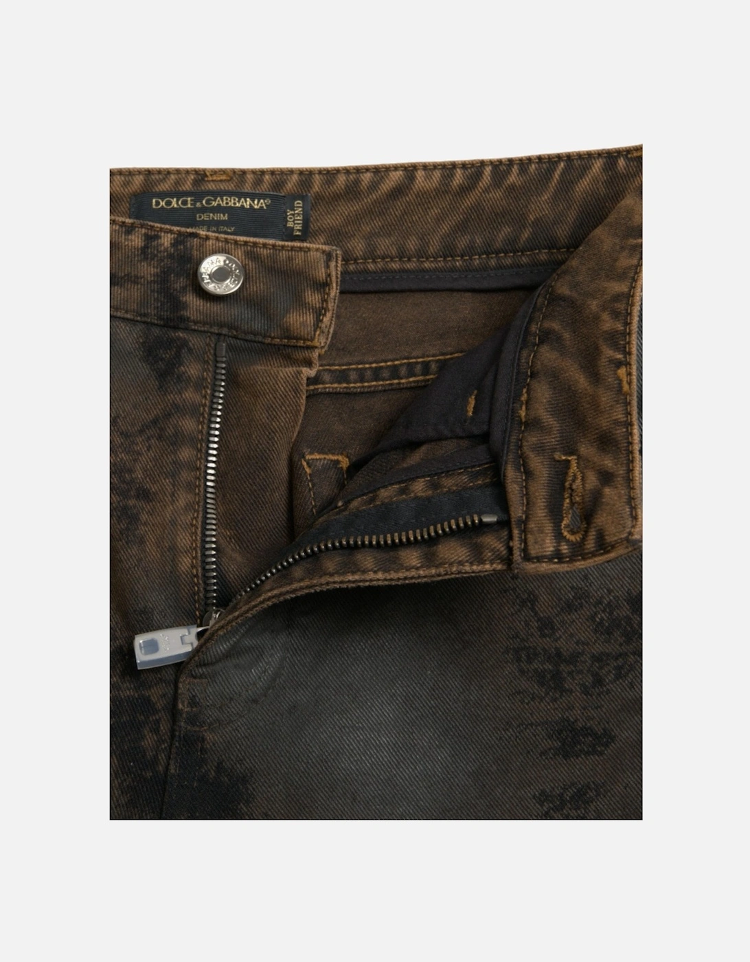 Mid Waist Denim Jeans with Zipper Closure and Logo Details. Women -
