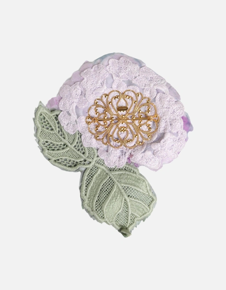 Floral Brooch Pin with Brass and Silk Women - Multicolor Brooches
