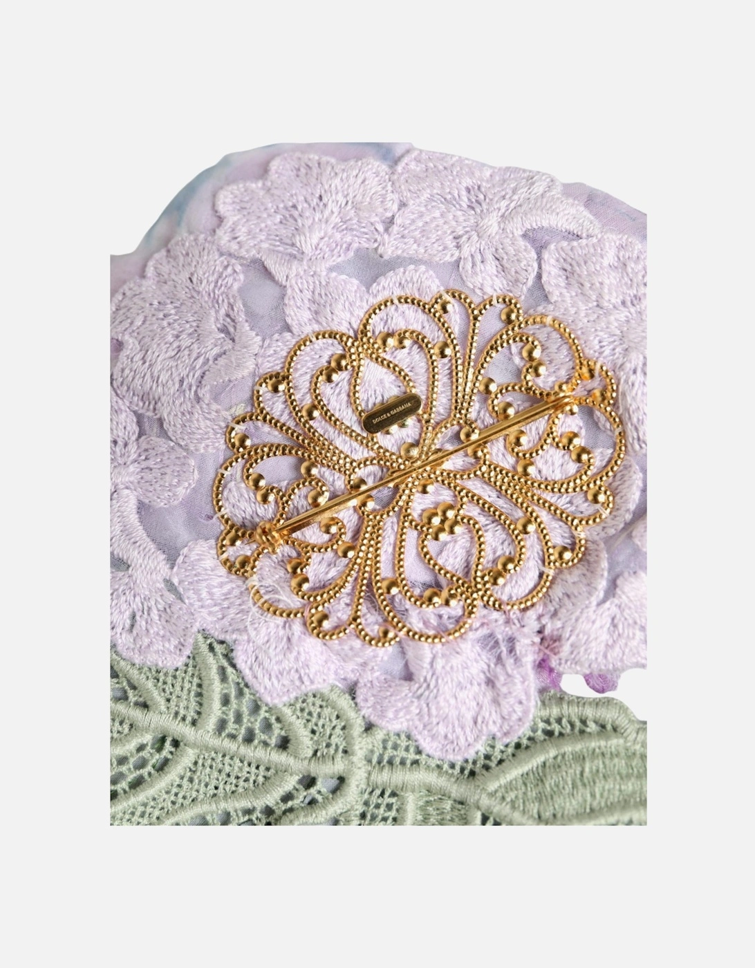 Floral Brooch Pin with Brass and Silk Women - Multicolor Brooches