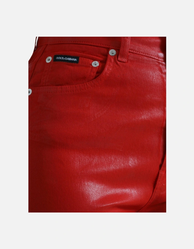 High Waist Denim Jeans with Zipper Closure and Logo Details Women -