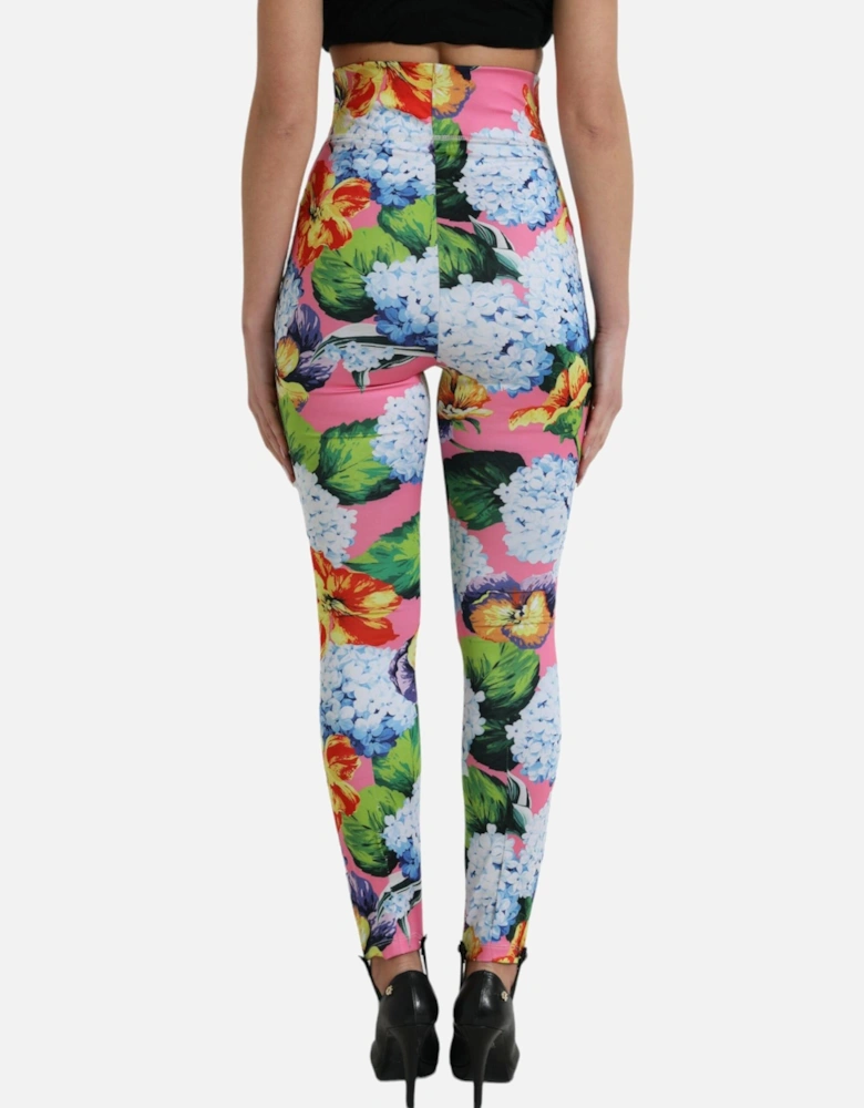 Floral Print High Rise Leggings Pants Women - Multicolor Jeans