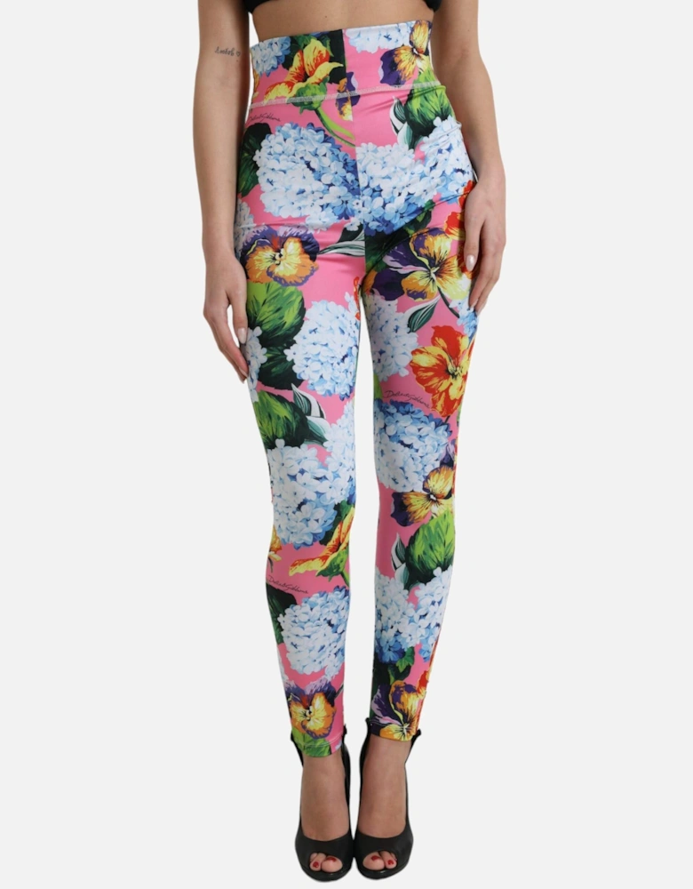 Floral Print High Rise Leggings Pants Women - Multicolor Jeans