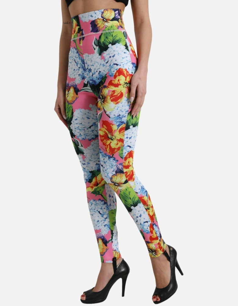 Floral Print High Rise Leggings Pants Women - Multicolor Jeans