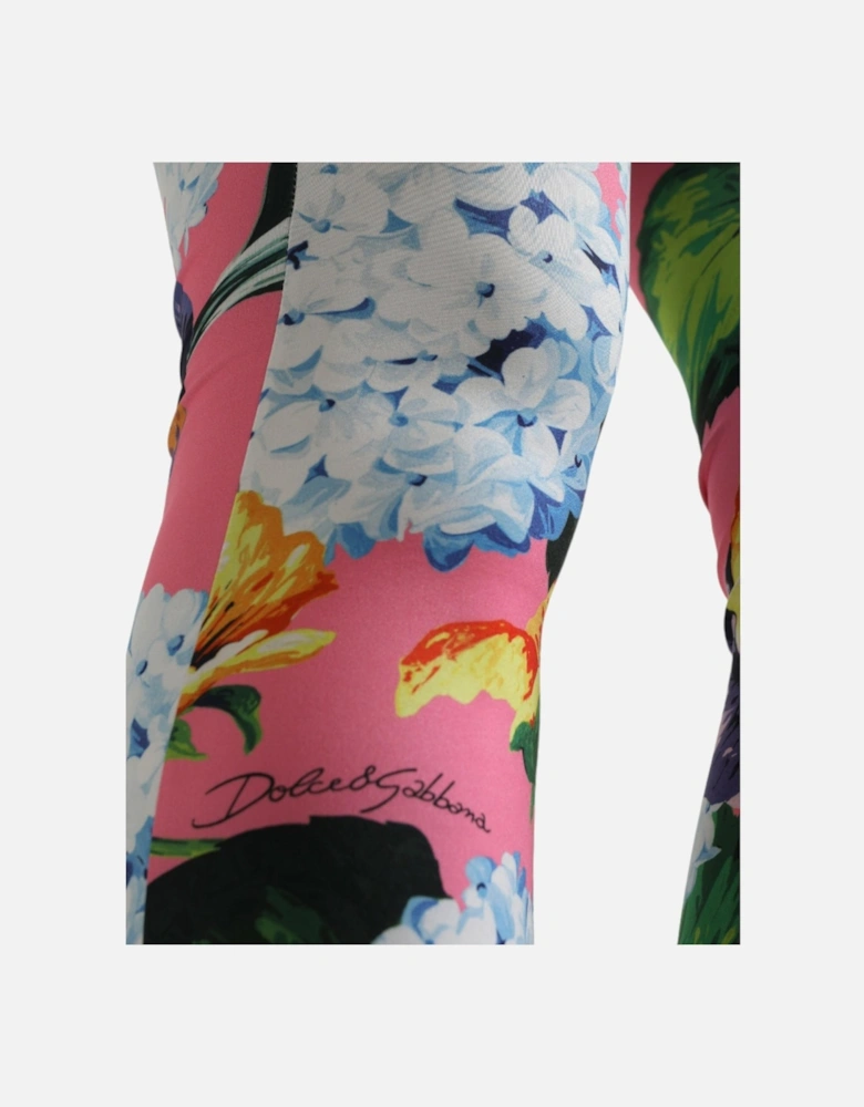 Floral Print High Rise Leggings Pants Women - Multicolor Jeans