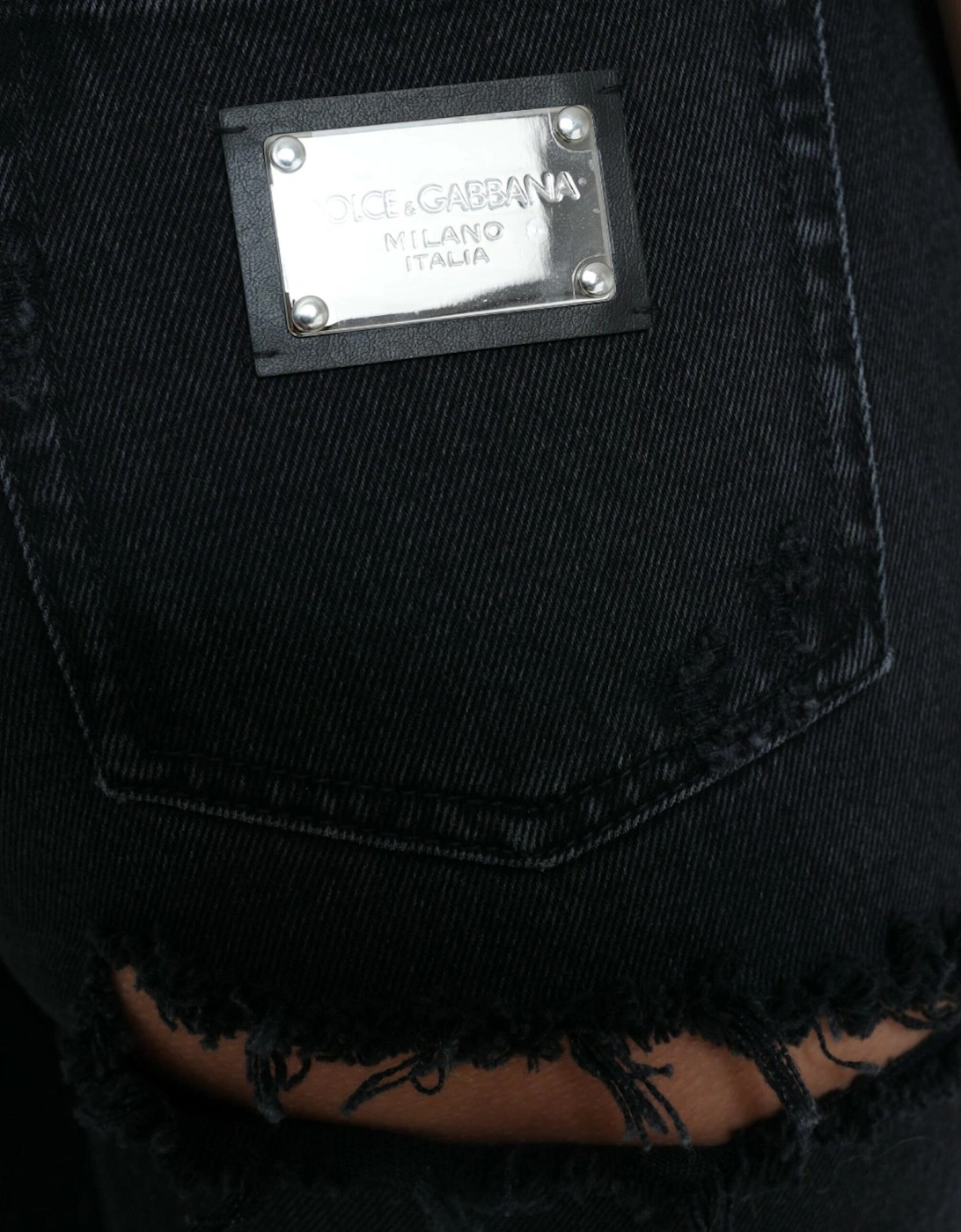 High Waist Denim Jeans with Zipper Closure and Logo Details Women -