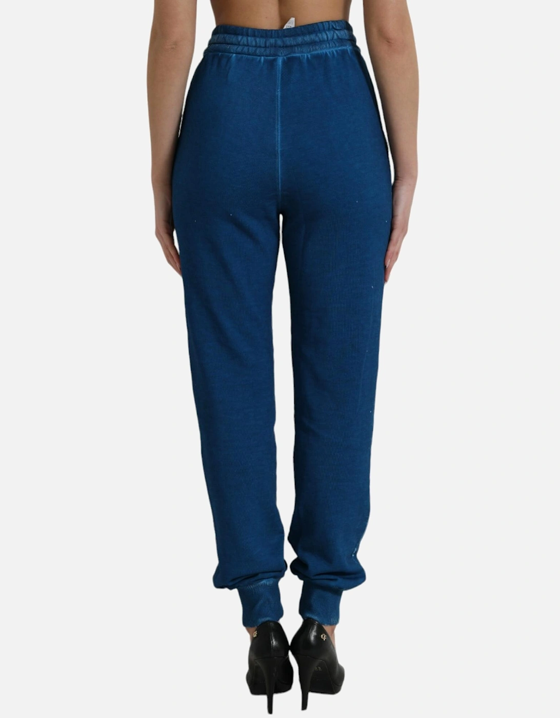 Cotton Jogger Sweatpants with Logo Print and Drawstring Closure Women