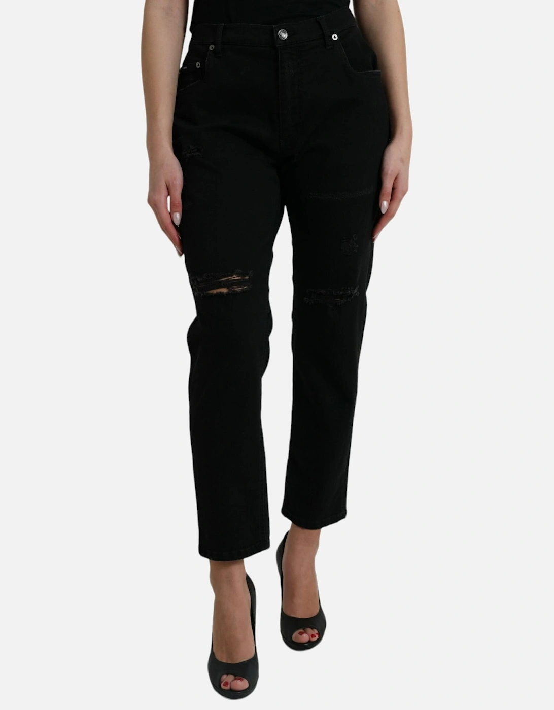 High Waist Denim Jeans with Zipper Closure Women - Black Jeans, 7 of 6
