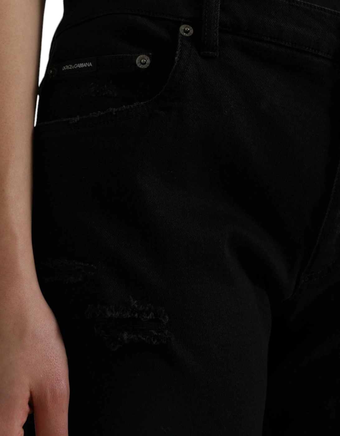 High Waist Denim Jeans with Zipper Closure Women - Black Jeans