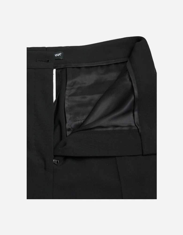 High Waist Tapered Pants with Logo Details and Zipper Closure. Women -