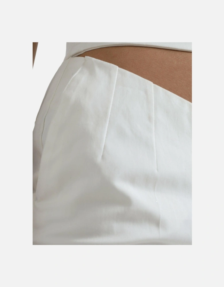 High Waist Tapered Pants with Logo Details Women - Black And White
