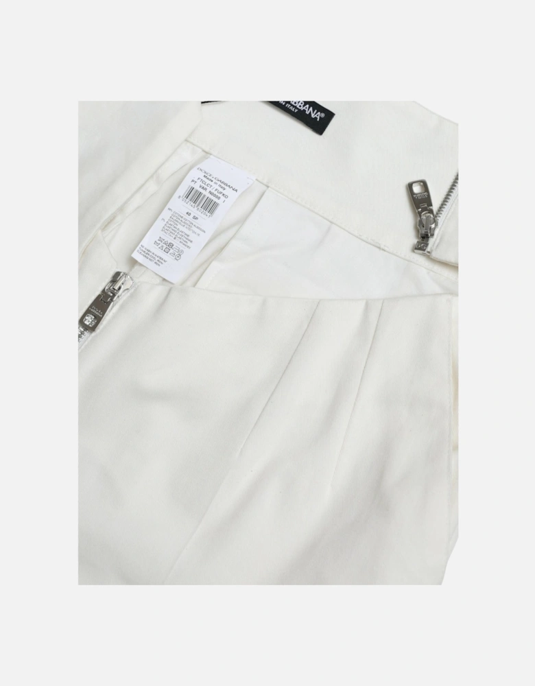 High Waist Tapered Pants with Logo Details Women - Black And White
