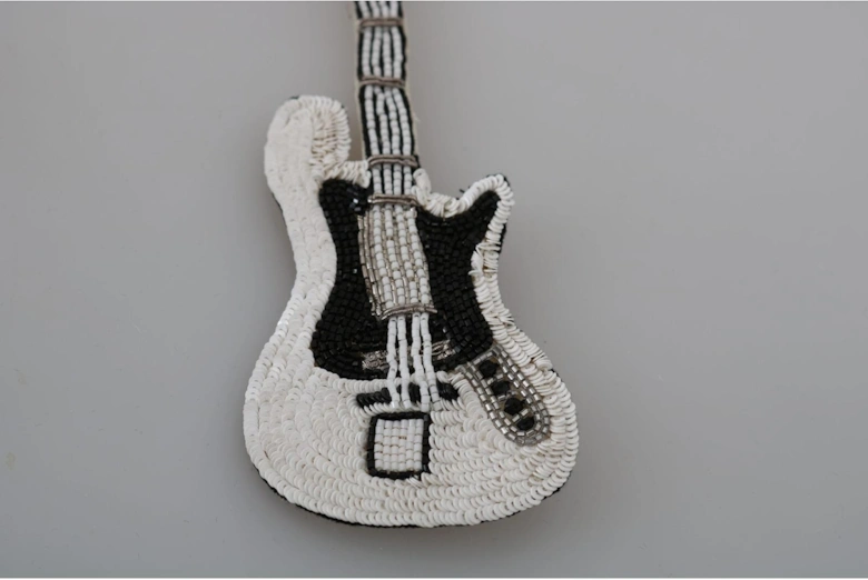 Beaded Guitar Brooch Women - Gold Brooches