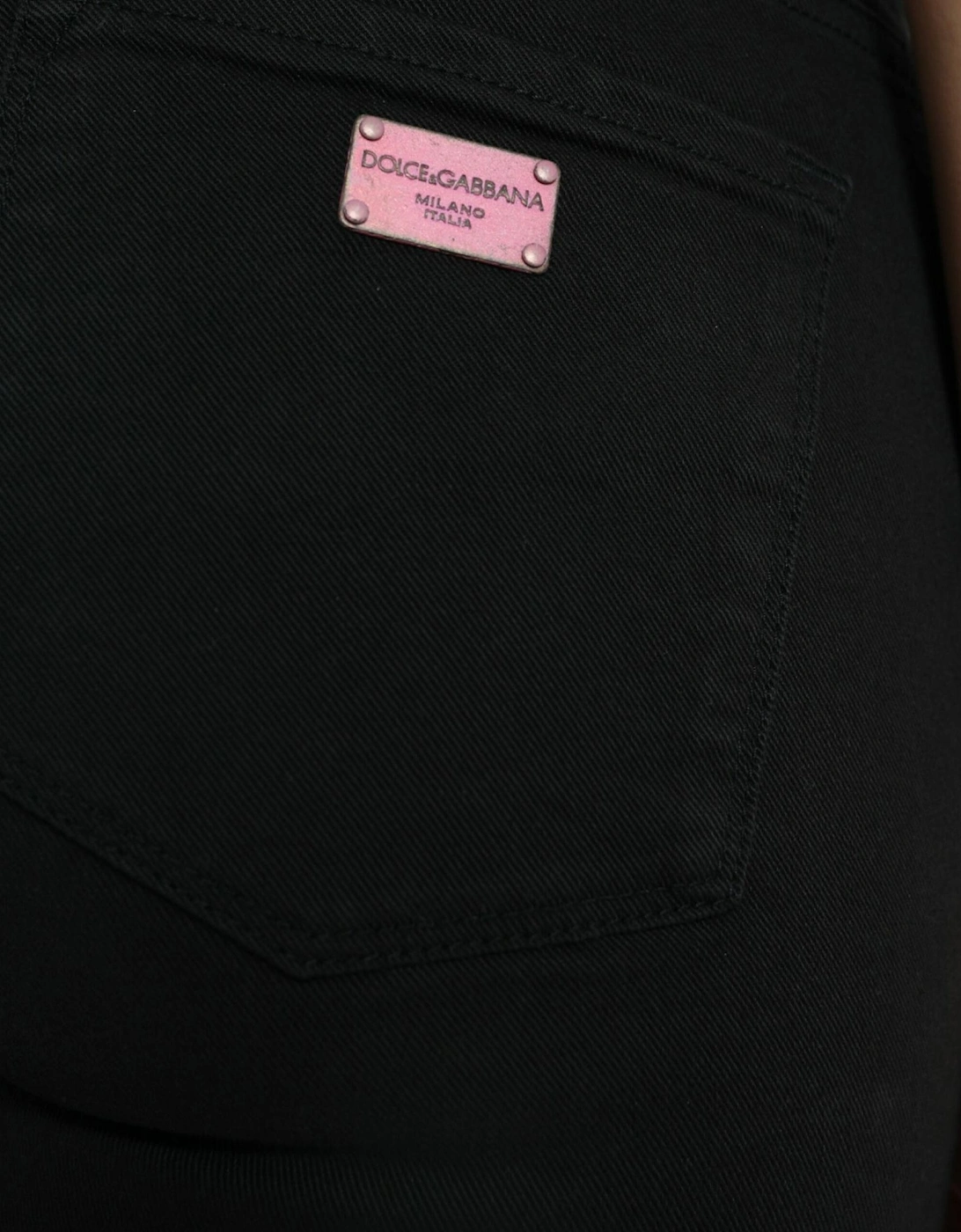 Mid Waist Denim Jeans with Zipper Closure and Logo Details Women -