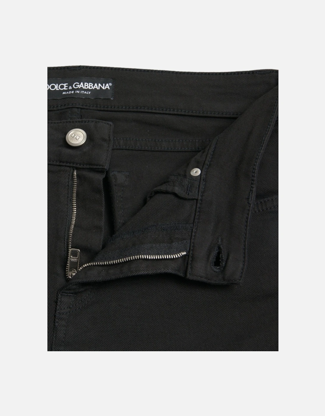 Mid Waist Denim Jeans with Zipper Closure and Logo Details Women -