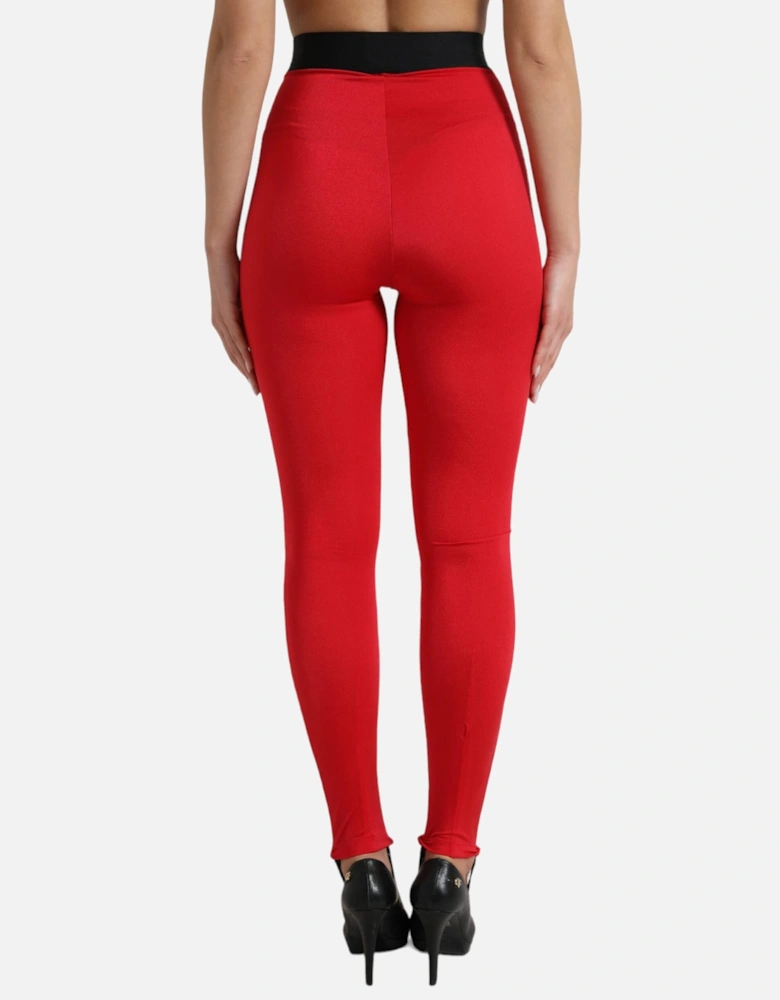 HighWaisted Leggings Red Women Jeans