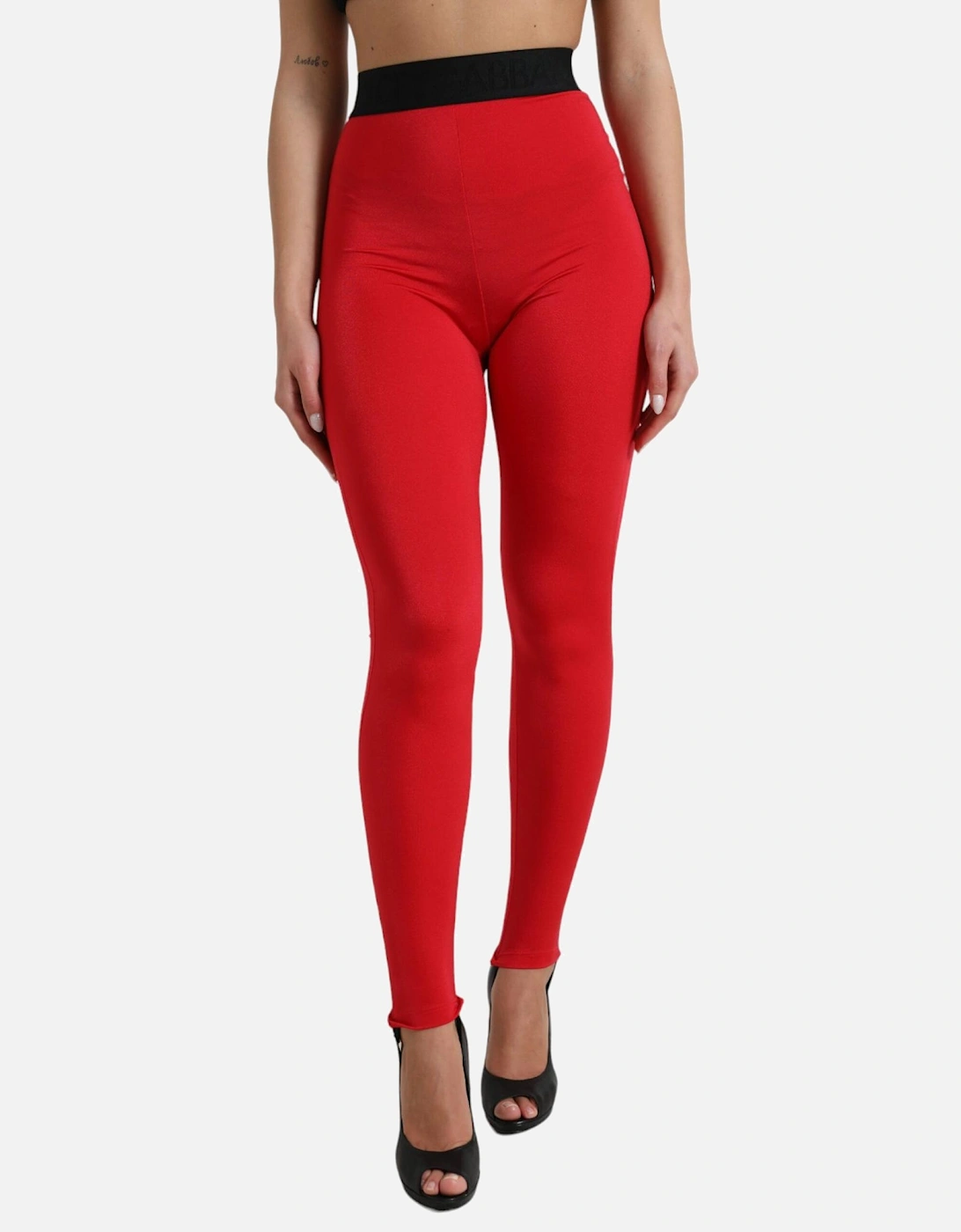 HighWaisted Leggings Red Women Jeans, 5 of 4