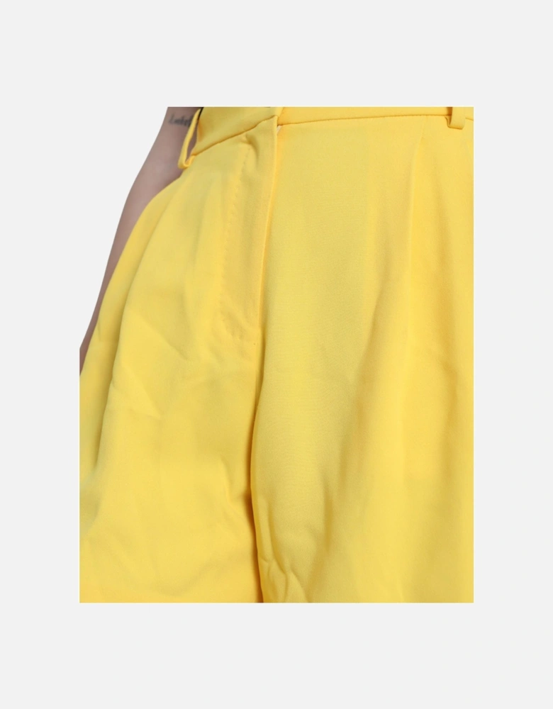 High Waisted Pleated Shorts ModelPAN74916 Women - Yellow