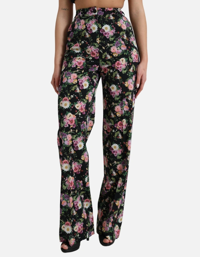 Floral Wide Leg Pants Style 74959 Women - Black Jeans