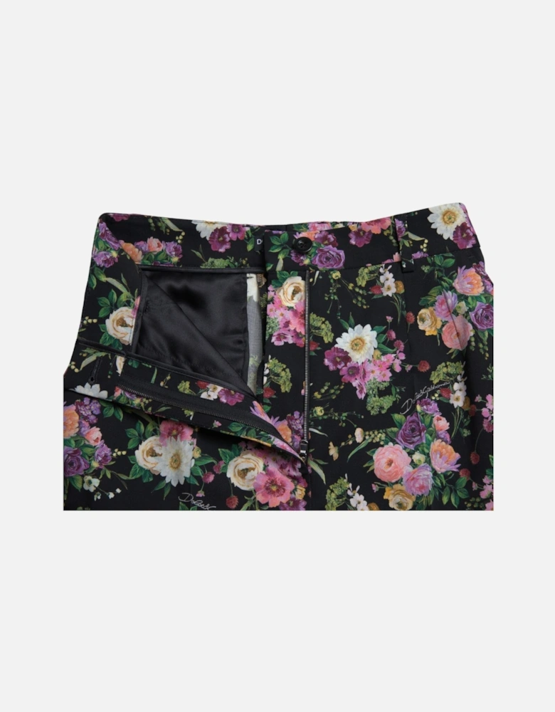 Floral Wide Leg Pants Style 74959 Women - Black Jeans