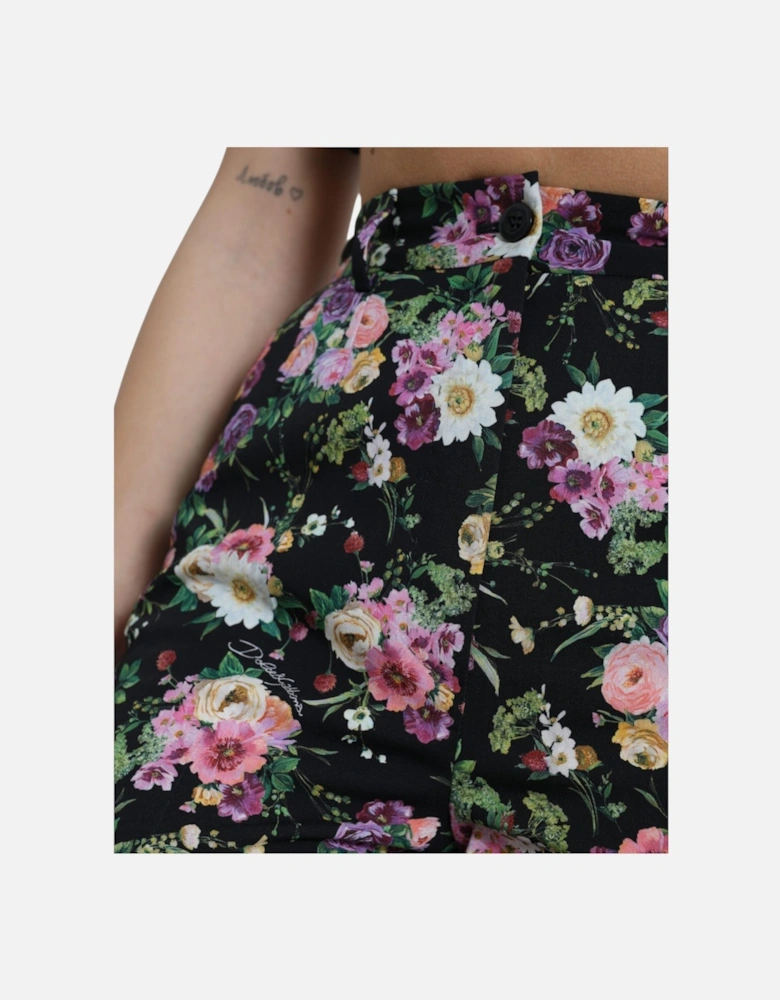 Floral Wide Leg Pants Style 74959 Women - Black Jeans
