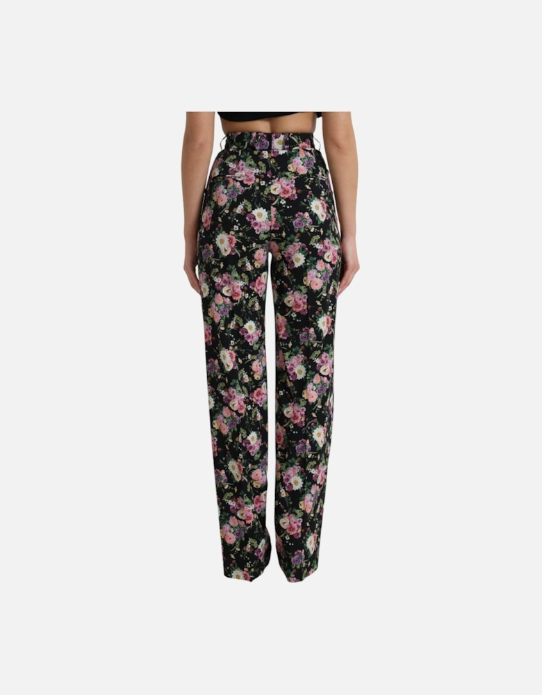 Floral Wide Leg Pants Style 74959 Women - Black Jeans