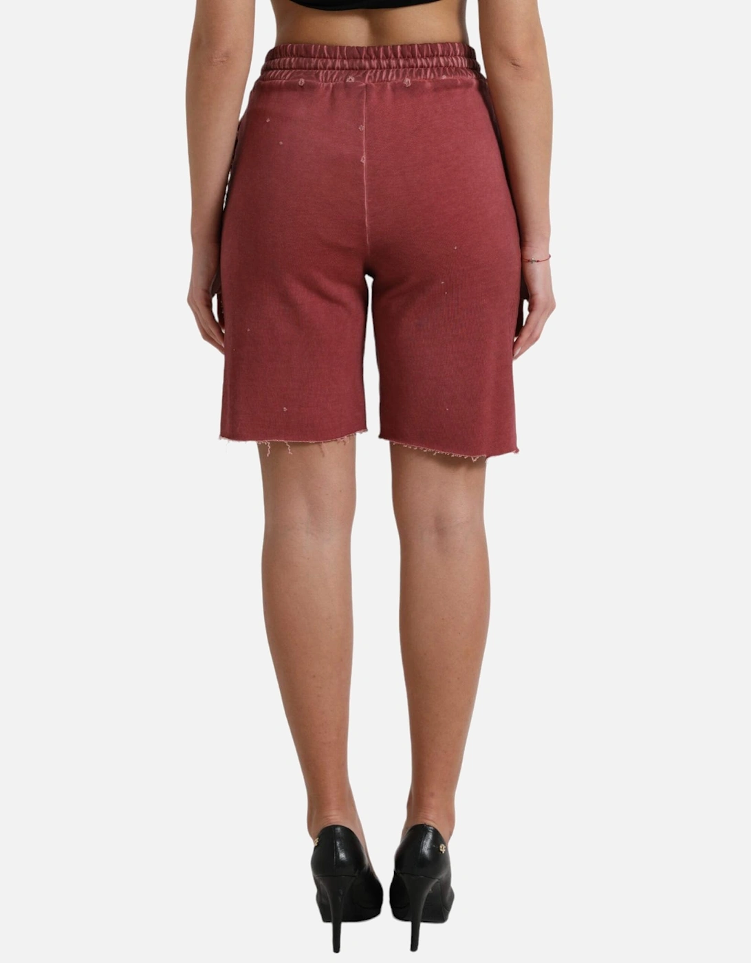 Casual Shorts Drawstring Waist Women - Maroon
