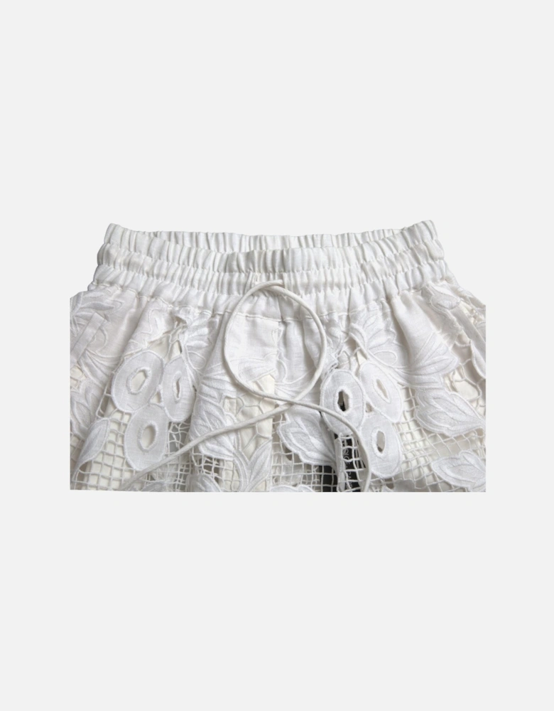 Eyelet Shorts Model PAN74892 Women - White