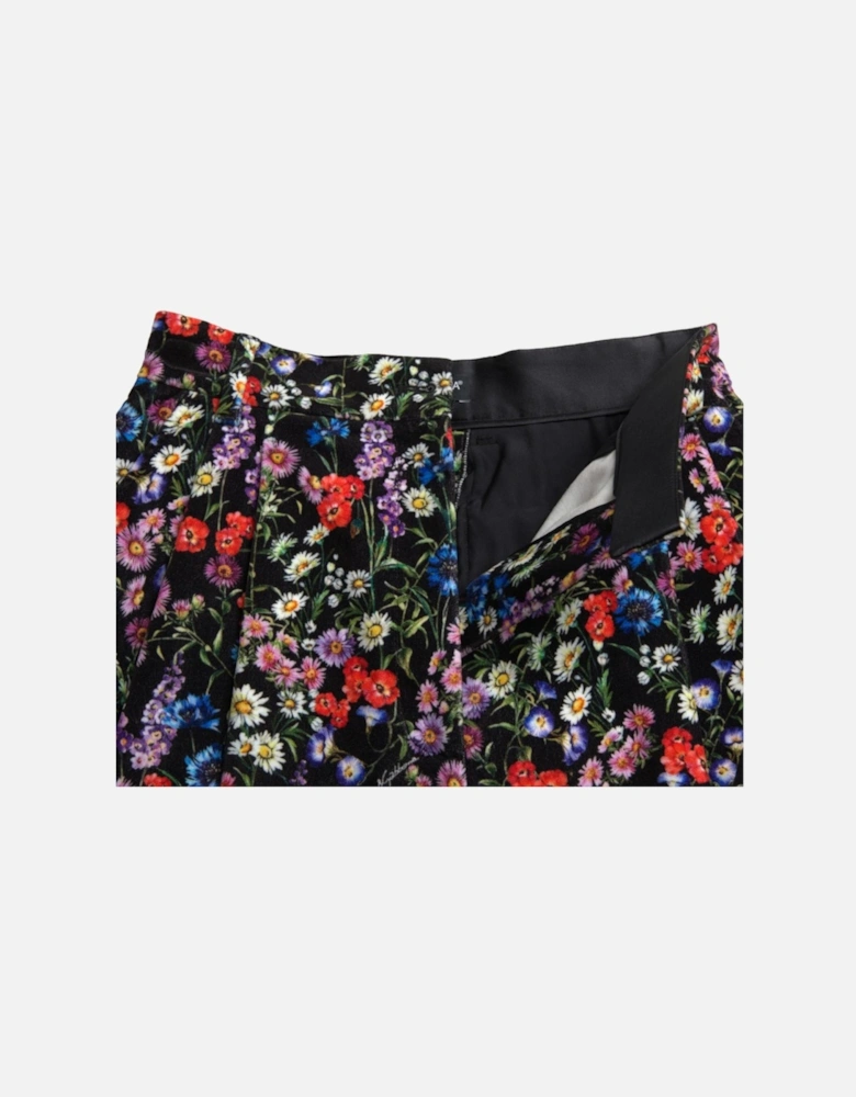Floral Print HighWaisted Shorts Women - Black