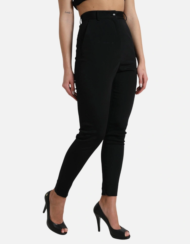 HighWaisted Trousers Slim Fit Women - Black Jeans