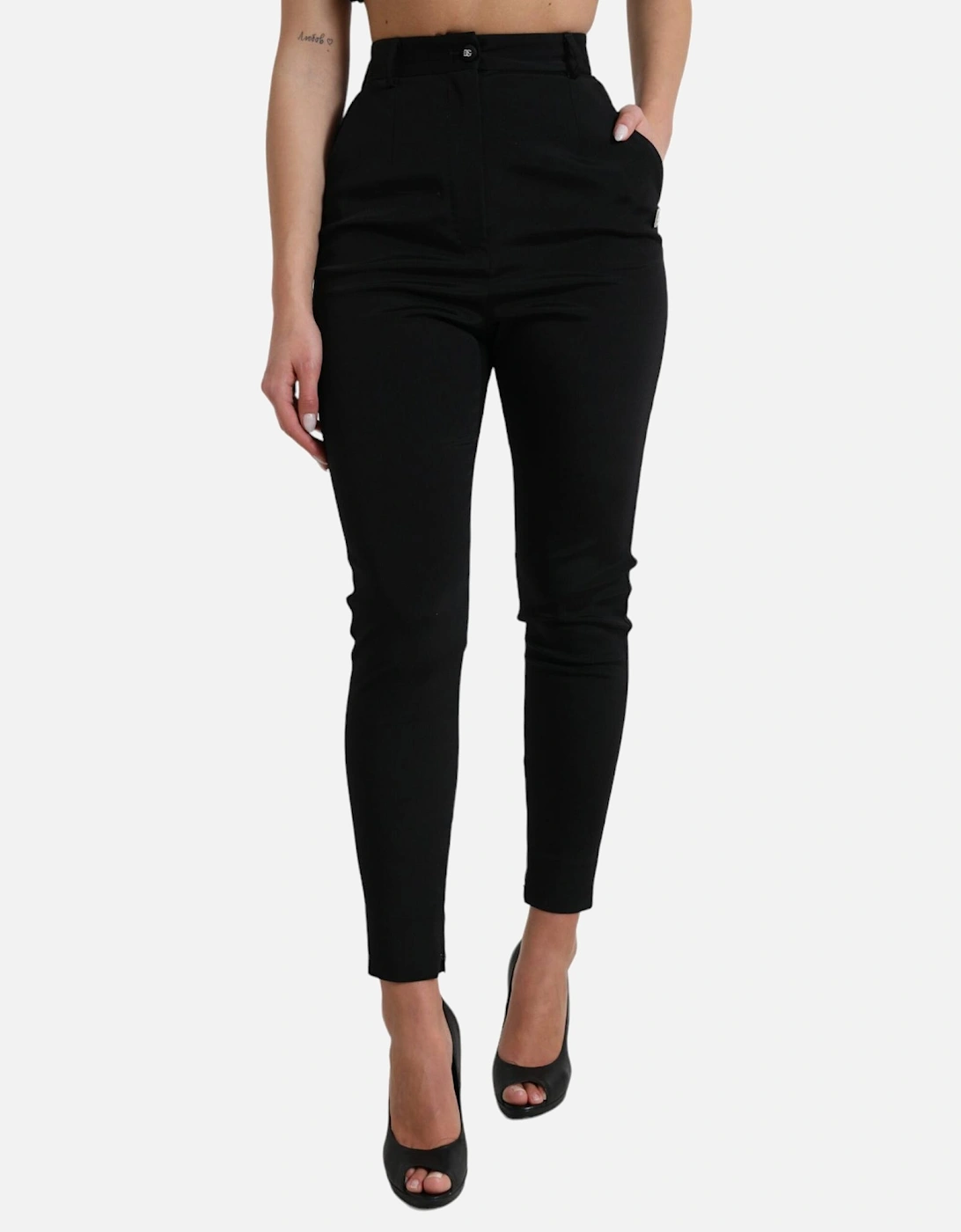 HighWaisted Trousers Slim Fit Women - Black Jeans, 7 of 6
