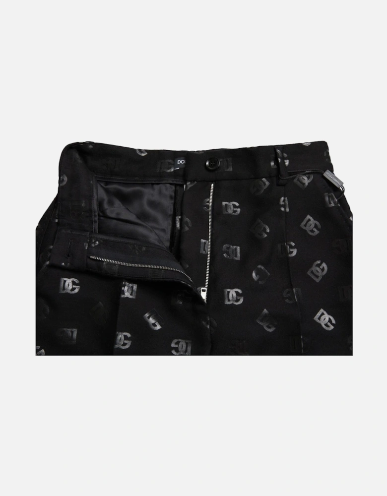 HighWaisted Trousers WideLeg DGEmbroidered Women - Black Jeans