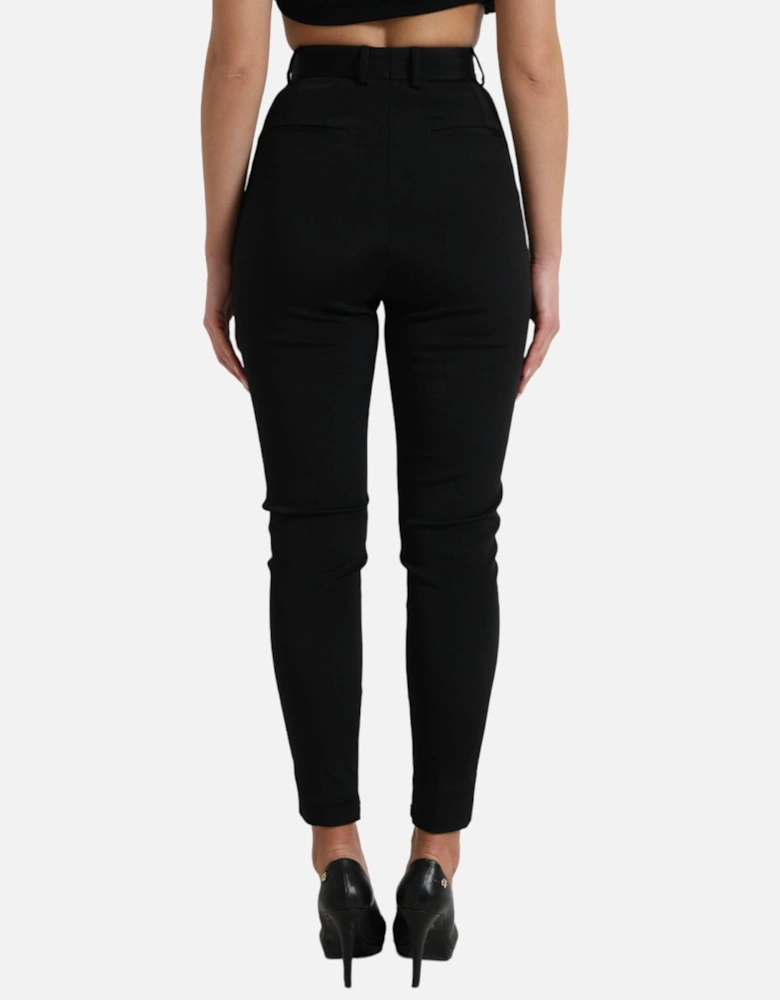 HighWaisted Trousers Slim Fit Women - Black Jeans