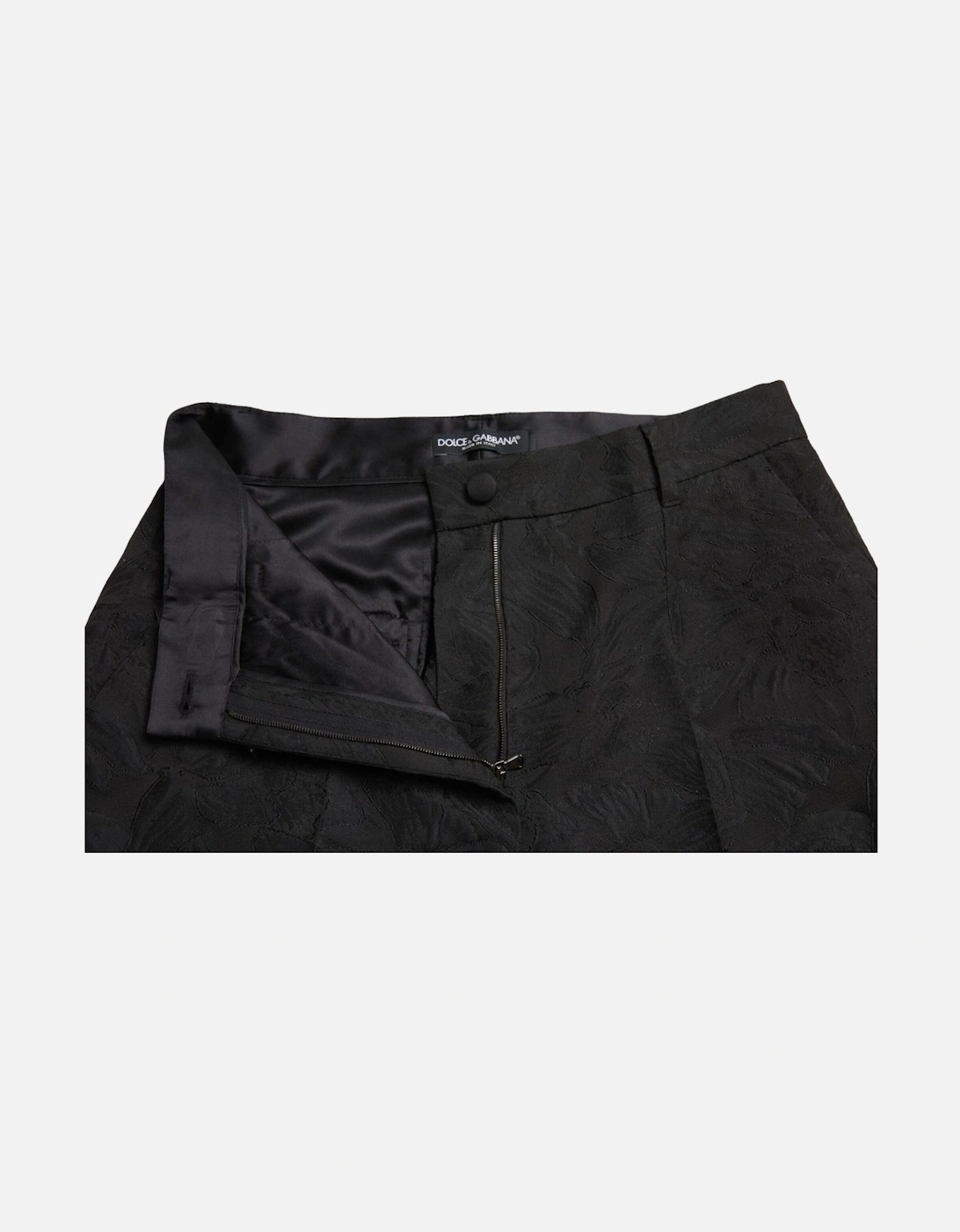 Floral Brocade Trousers StraightLeg Women - Black Jeans