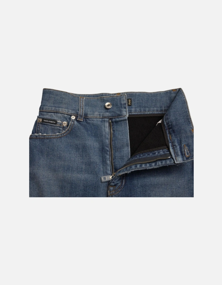 HighWaisted Denim Shorts Trousers Women - Black And Blue Jeans