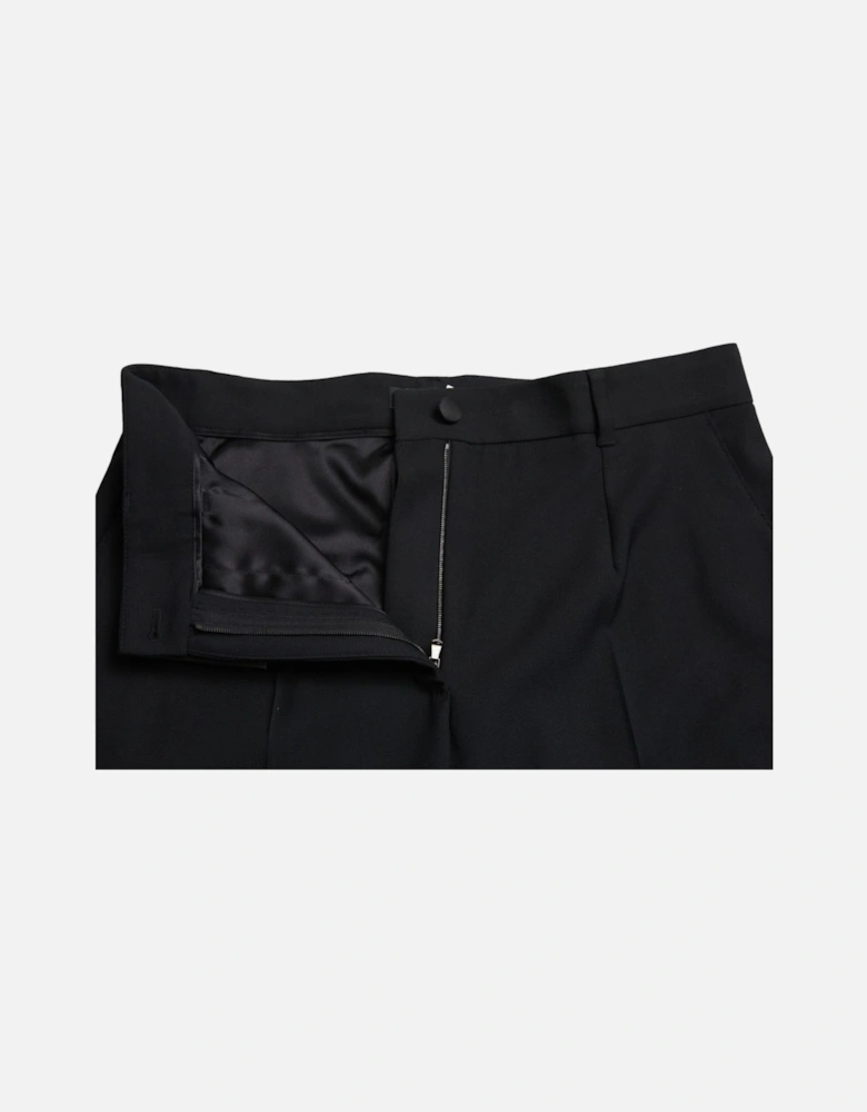 Elegant High-Waist Wool Blend Trousers Women - Black Jeans