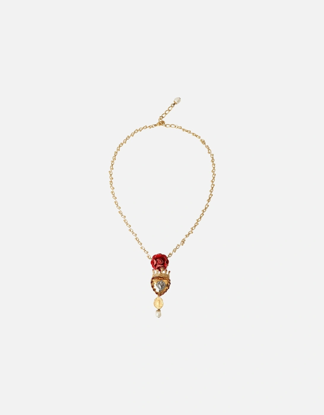 Gold Crystal Statement Necklace with Red Accents Women, 6 of 5