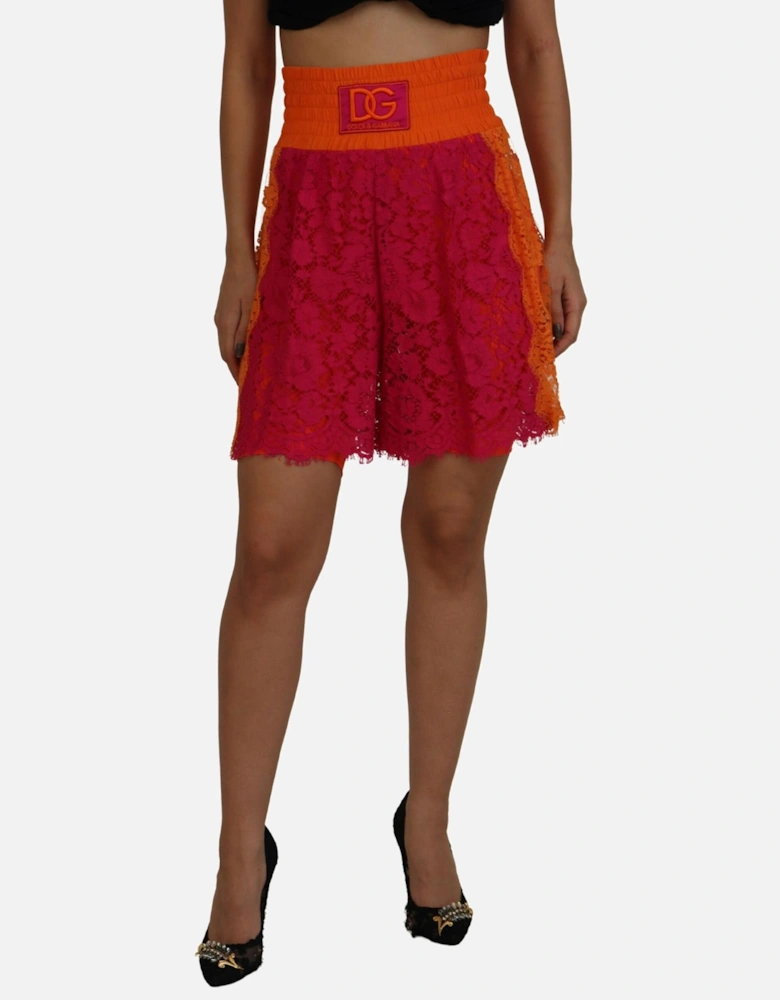 Lace HighWaist Shorts Women - Pink