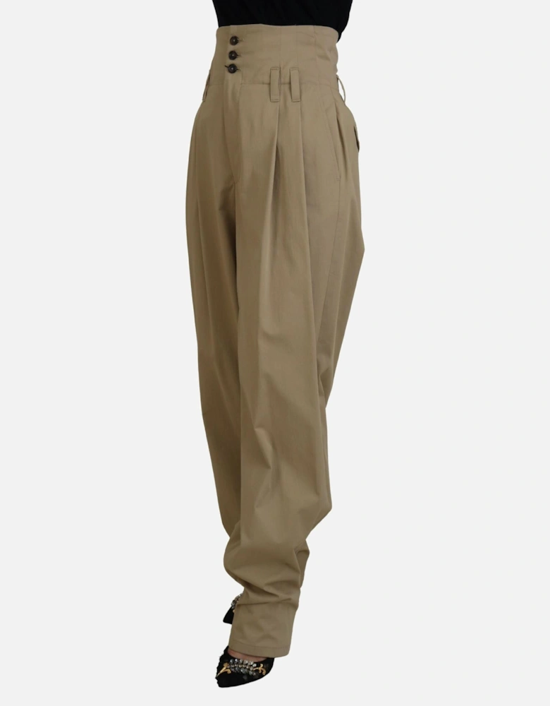 HighWaist Pleated Trousers PT0178 Women - Brown Jeans