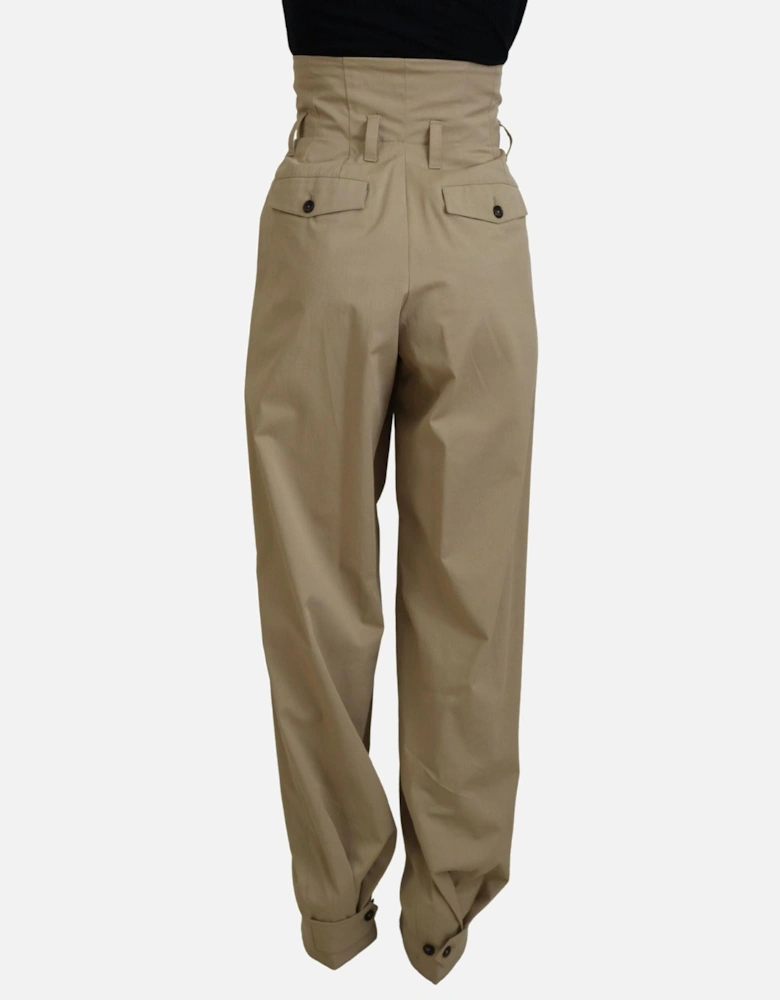HighWaist Pleated Trousers PT0178 Women - Brown Jeans
